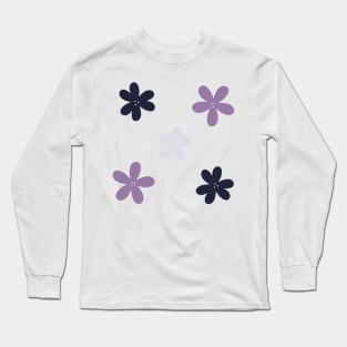 Abstract Flowers - celestial blues and purples Long Sleeve T-Shirt